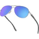 Oakley Feedback Sunglasses Polished Chrome / Prizm Sapphire Polarized