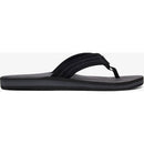 Quiksilver Carver Suede Leather Flip-Flop Sandal Solid Black
