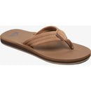 Quiksilver Carver Suede Leather Flip-Flop Sandal Tan Solid