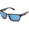 Suncloud Optics Cutout Sunglasses Matte Black / Polar Blue Mirror #color_Matte Black / Polar Blue Mirror