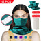 Neck Gaiter Scarf Face Cover Bandanas with Carbon Filter Green