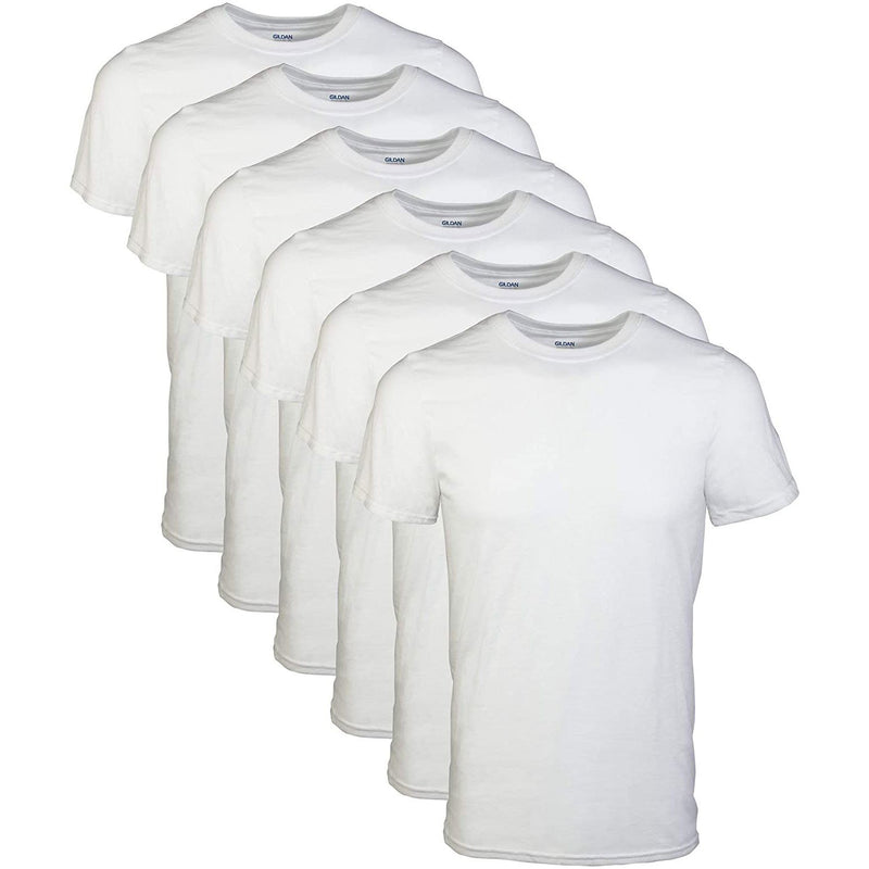 Gildan Men's Crew T-Shirt Multipack White (6 Pack)
