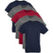 Gildan Men's Crew T-Shirt Multipack Navy/Charcoal/Red (5 Pack)