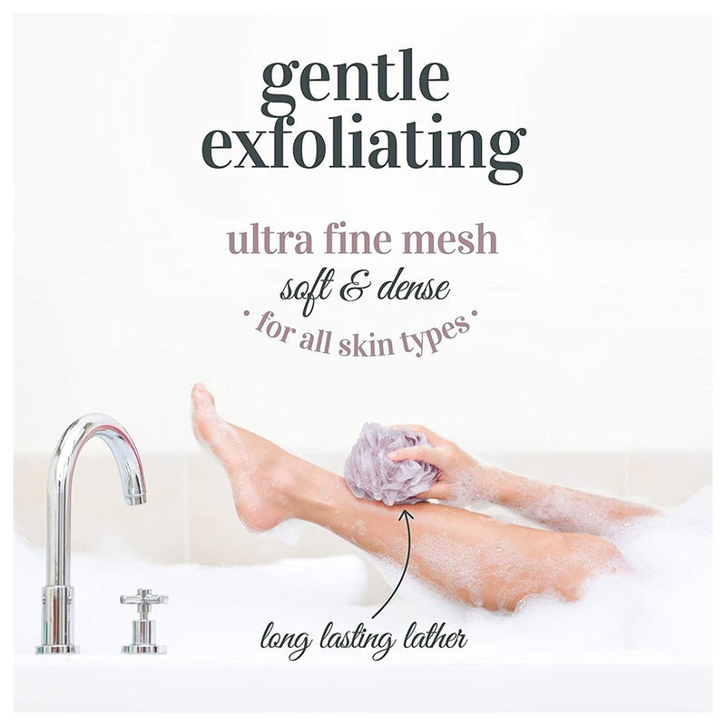 MainBasics Bath Shower Loofah Sponge Pouf Body Scrubber Exfoliator