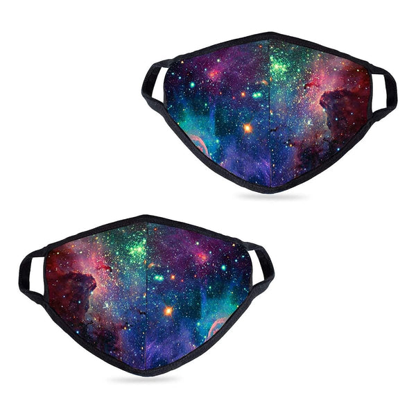 2 Pack Fashionable Starry Sky Pattern Face Cover