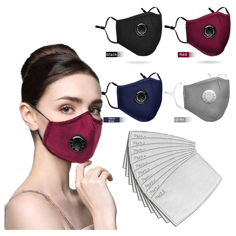 Face Bandanas Breathing valve With Activated Carbon Filter