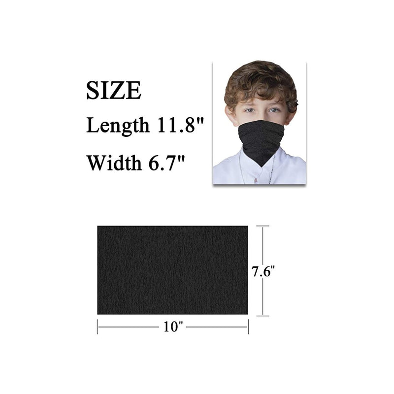 Kids UV Protection Face Cover Grey Black Neck Gaiter