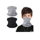 Kids UV Protection Face Cover Grey Black Neck Gaiter