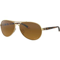 Oakley Feedback Sunglasses Polished Gold / Brown Gradient Polarized #color_Polished Gold / Brown Gradient Polarized