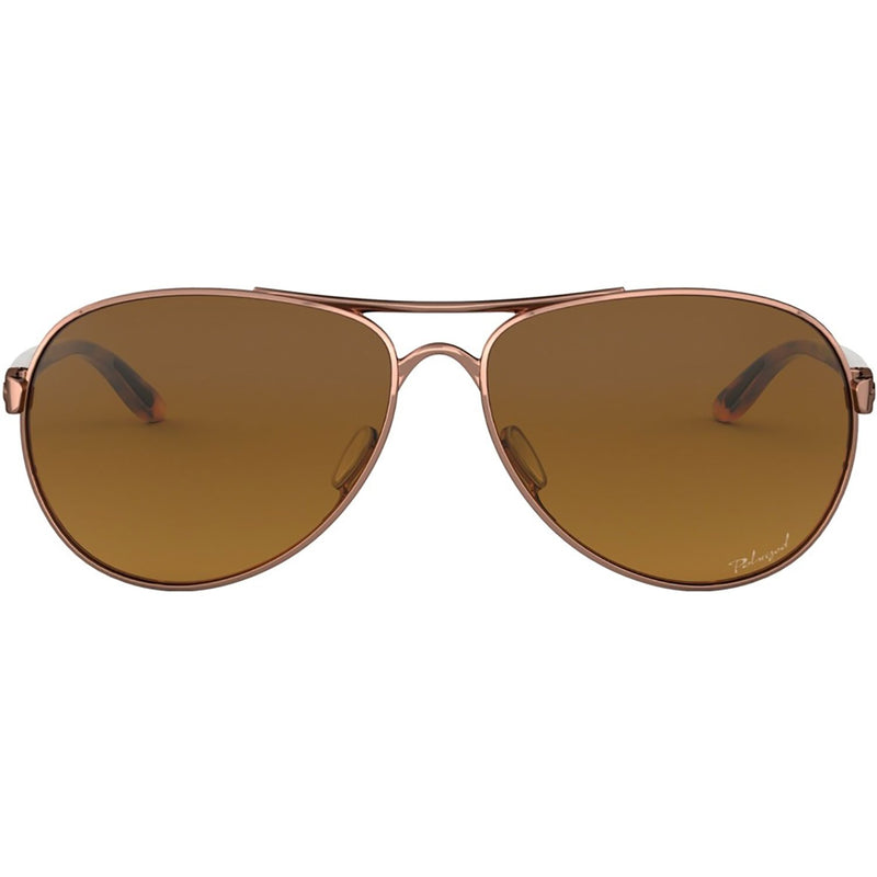 Oakley Feedback Sunglasses Rose Gold / Brown Gradient Polarized