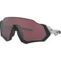 Oakley Flight Jacket Sunglasses Matte Black/Silver / Prizm Road Black #color_Matte Black/Silver / Prizm Road Black