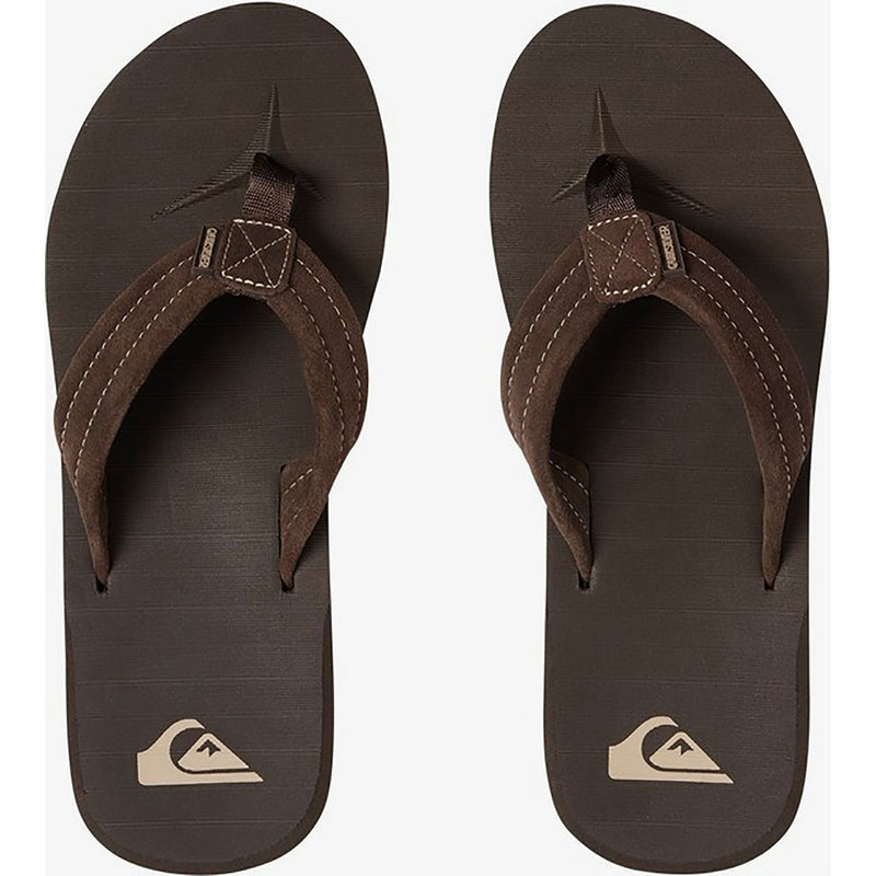 Quiksilver Carver Suede Leather Flip-Flop Sandal Demitasse Solid