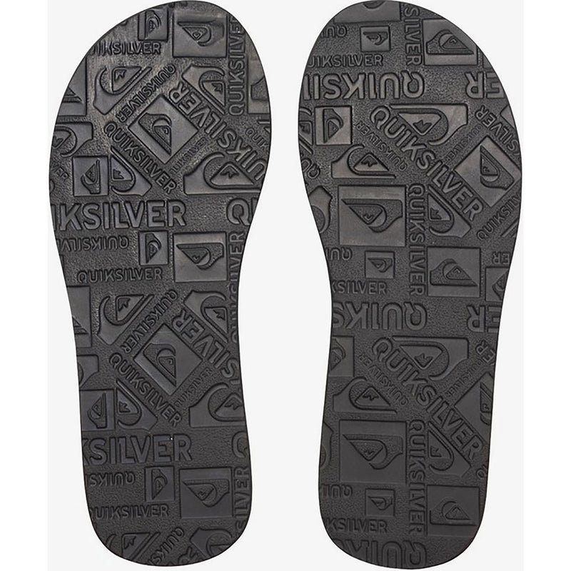 Quiksilver Carver Suede Leather Flip-Flop Sandal Solid Black