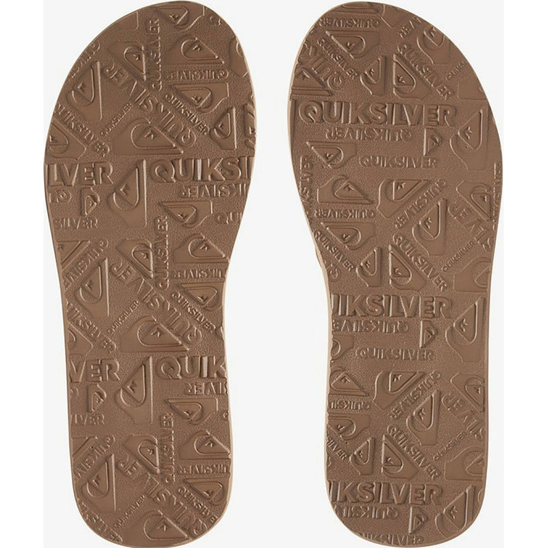 Quiksilver Carver Suede Leather Flip-Flop Sandal Tan Solid