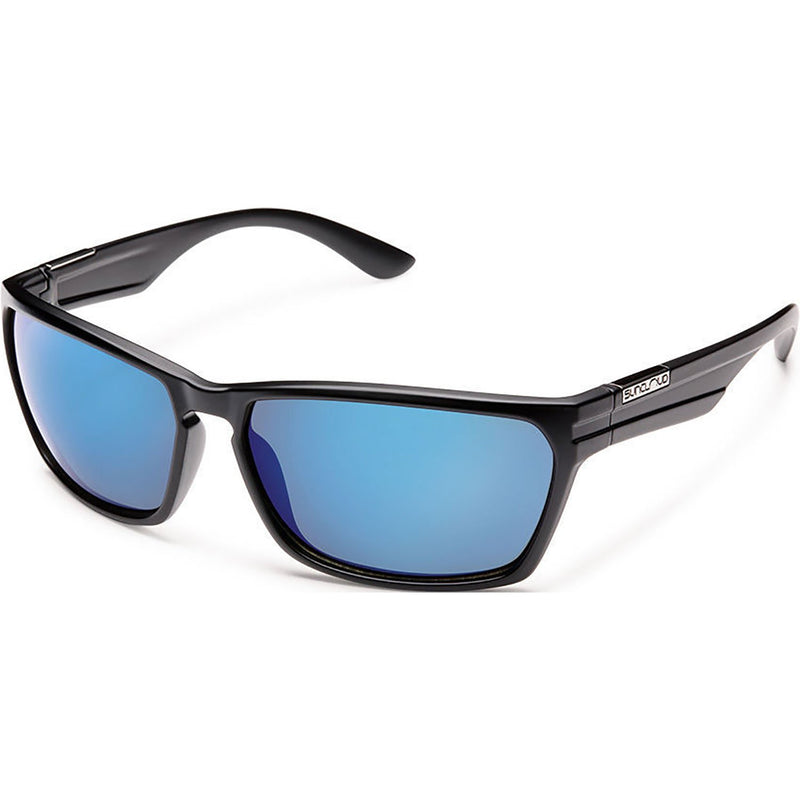 Suncloud Optics Cutout Sunglasses Matte Black / Polar Blue Mirror