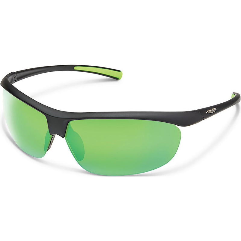 Suncloud Optics Zephyr Sunglasses Matte Black / Polar Green Mirror